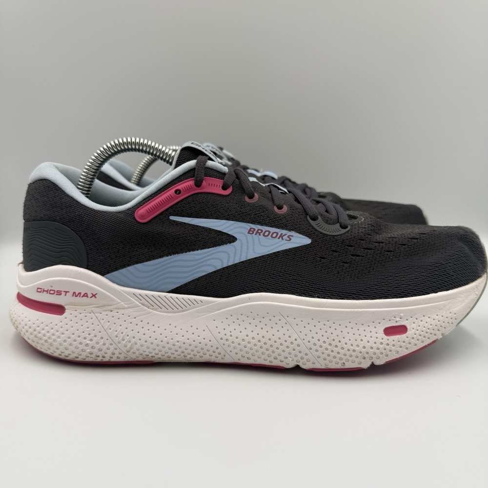 Brooks Ghost Max Women's Size 10.5 Black Blue White Running Shoes Sneakers
